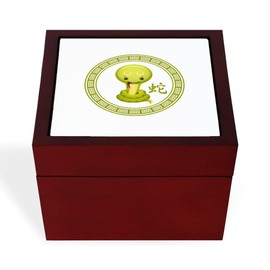 CafePress Cute Chinese Year Of The Snake Memory Keepsake Jewelry Box, 5"x5"x3.75"