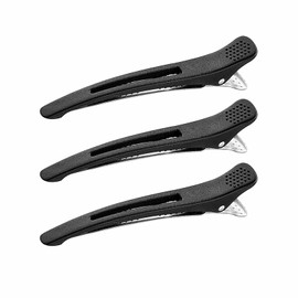 ALLVD 3 Pcs Dakar Hairdresser Professional Hairpin Fixed Bangs Fixed Non Slip Hairdresser Commercial Ladies Men's Bangs Clip Rust Resistant Fixed Hair Styling (Black)