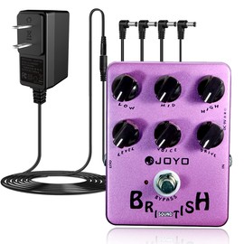 JOYO JF-16 British Sound Amp Simulator Pedal Bundle with DC 9V Pedal Power Supply (800mA -1A) AC Adapter