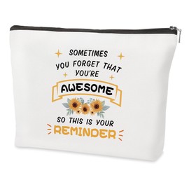QONCV Inspirational Gifts for Women, Motivational Encouragement Sunflower Cosmetic Bags Emotional Support Cheer Up Positive Sobriety Thinking of You Get Well Makeup Bag Gifts for Woman Friends Ideas