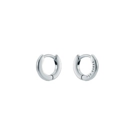 Ted Baker Crisete Logo Hoop Earrings (10mm) For Women (Silver)