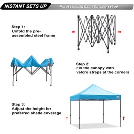 ABCCANOPY Patio Pop Up Canopy Tent 10x10 Commercial-Series (Sky Blue)