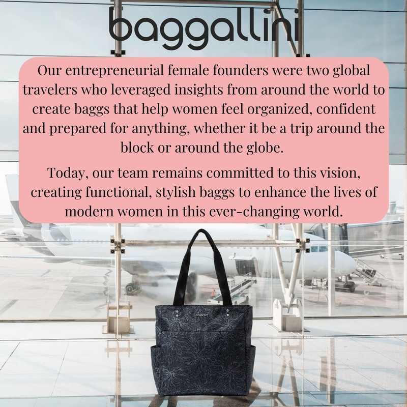 Baggallini Carryall Daily Tote Bag - 11.5" x12.5” Lightweight Nylon