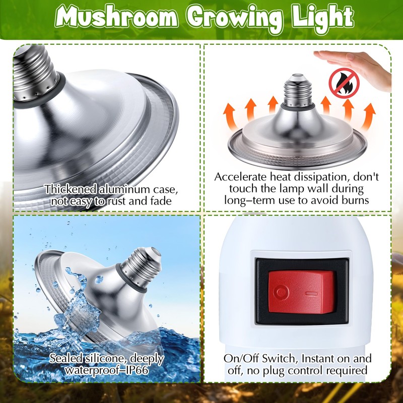 Meonum 1 Pack LED Growing Lights for Mushroom Unique Spectrum