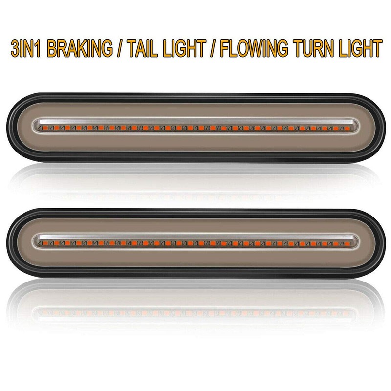 2PCS 9” Inch Trailer 100 LED Tail Light Bar Red