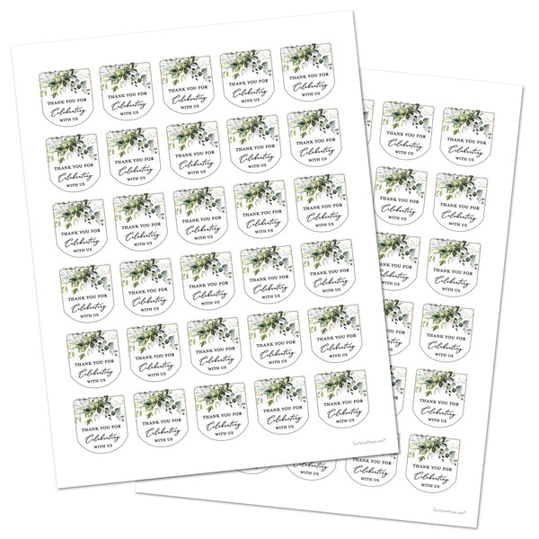 Hand Sanitizer Labels Thank You Wedding Favor Stickers - Set of 60 (Thank You for Celebrating)