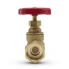DOJA Barcelona Gate Valve, Safety Stopcock, Red Handle, Brass, Pack