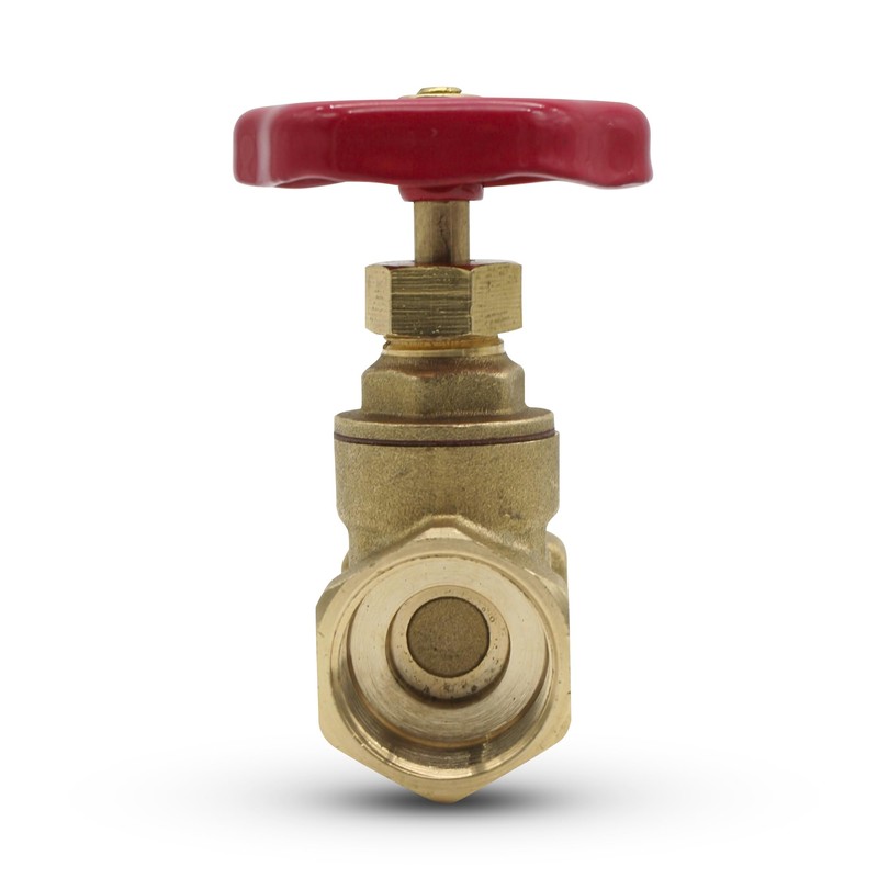 DOJA Barcelona Gate Valve, Safety Stopcock, Red Handle, Brass, Pack