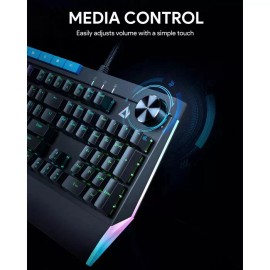 AUKEY KMG17 Mechanical Keyboard Blue Switches 104key with Volume Control Button