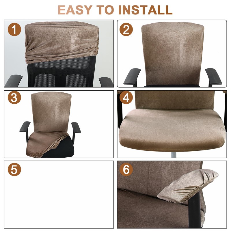 Tallew 4 Pcs Office Chair Covers Set Computer Universal Protective