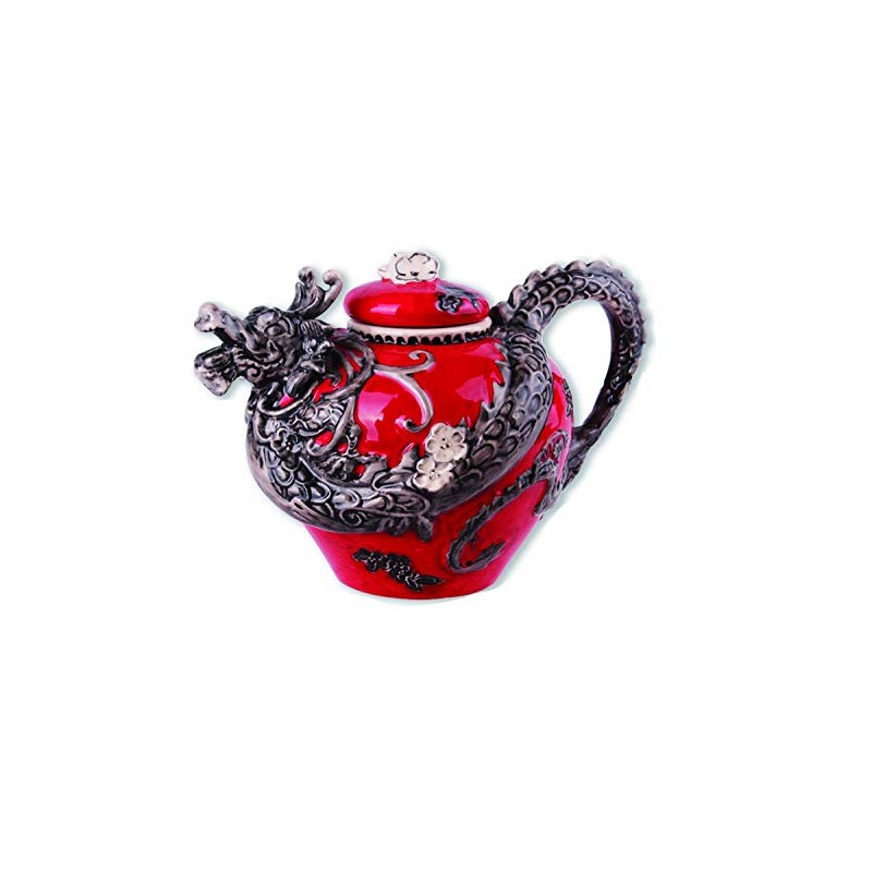 Blue Sky Ceramics Red Dragon Teapot, Multi (14748), Medium
