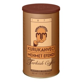 KURUKAHVECI MEHMET EFENDI Turkish Coffee, Arabica Beans, Roasted Ground,Rich Aroma, Fresh, Medium to Heavy-bodied, Original Taste Since 1871 (17.6 OZ / 500 Gr)