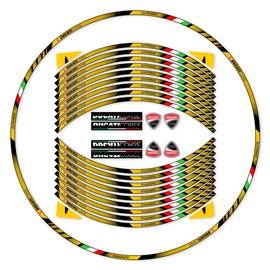 Awonderful Motorcycle Reflective Rim Tapes Sticker Stripe for Ducati 659 696 750 796 797 821 1100 1200 S4 S2/899 1199 959 1299 V2 V4/848 1098 1198 EVO Wheel Decal Stickers 17 inch (Yellow)