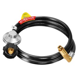 GasSaf 6Feet Propane Regulator with Hose for Blackstone 17 & 22 Inch Tabletop Griddle, Propane Grill Hose with 90 Degree Elbow Adaptor