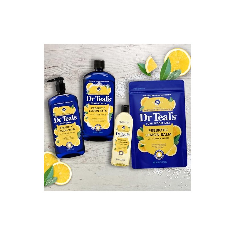 Dr Teal's Pure Epsom Salt Soaking Solution Prebiotic Lemon Balm