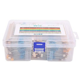 2600 Piezas 130 Valores 1% Kit Surtido de Resistencias de Película Metálica para Proyectos de Bricolaje, 1 Ohmio - 3 M Ohmios 1 / 4W Resistencias con Plomo con Caja de Almacenamiento