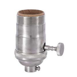 B&P Lamp® On-Off, Turned Brass Lamp Socket (E26) with Satin Nickel Finish, UNO Thread