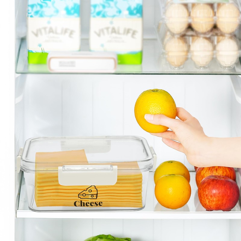 Yomjarl Cheese Container for Refrigerator,BPA-Free Deli Meat Storage Containers,Sliced Cheese