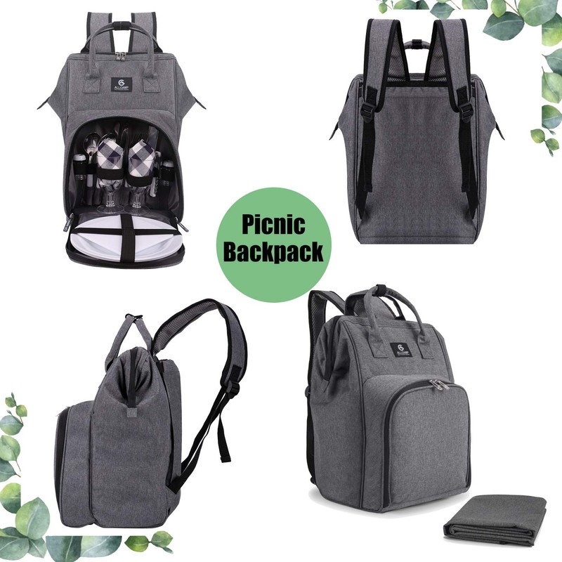 ALLCAMP OUTDOOR GEAR Picnic Backpack for 2 Person W/ Fleece