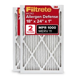 Filtrete 18x24x1, AC Furnace Air Filter MPR 1 MERV 11, Allergen Defense, 2-Pack (exact dimensions 17.81 x 23.81 x .81)
