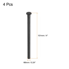 MECCANIXITY 4pcs 4 Inch Door Hinge Pins, Removable Brushed Door Hinge Interior Hinge Security Pins for Wood Residential Door Replacement, Matte Black