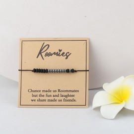 KUIYAI Roomies Morse Code Bracelet, Roommate Gift, Chance Made Us Roommates, College Roommate Gift