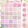 Tatuo 30 Pcs 10" Pink Theme Quilting Cotton Fabric Squares