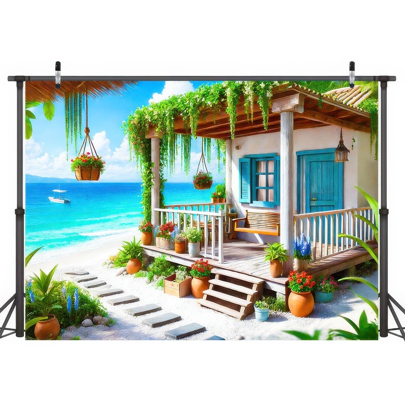 BlissYard Hello Summer Hawaiian Beach Banner Summer Beach Themed Party