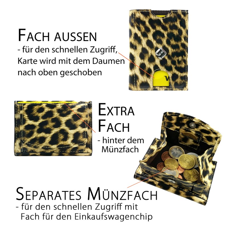 FreeHaveFun Women's Mini Purse, PU leopard look, Modern