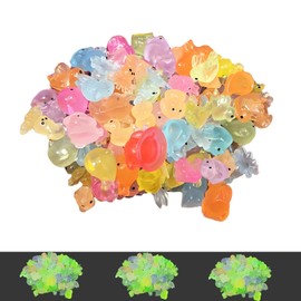 Syylqyr 100PCS Mini Resin Animals Mixed, Resin Animals Rare, Sea Creatures Glow in the Dark Miniature Sea Creatures for Fish Tank Aquarium Fairy Garden Dollhouse Party Decor & DIY Projects