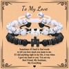 VNOX Matching Couples Bracelets Couple Gifts for Boyfriend Girlfriend Valentine's