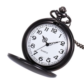 LIWEARE Vintage Pocket Watch, Retro Quartz Pocket Watch, Retro Pocket Watch with Chain, Antique Chain Watch with Arabic Numerals, Vintage Men's Pocket Watch with Chain, Classic Men's Pocket Watch,