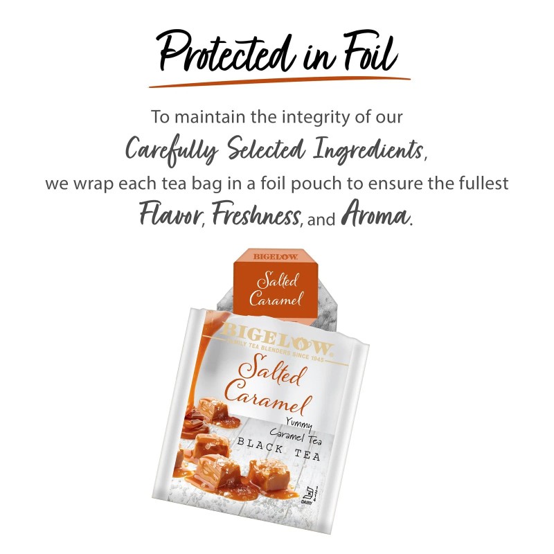 Bigelow Salted Caramel Black Tea, Caffeinated, 18 Count (Pack Of