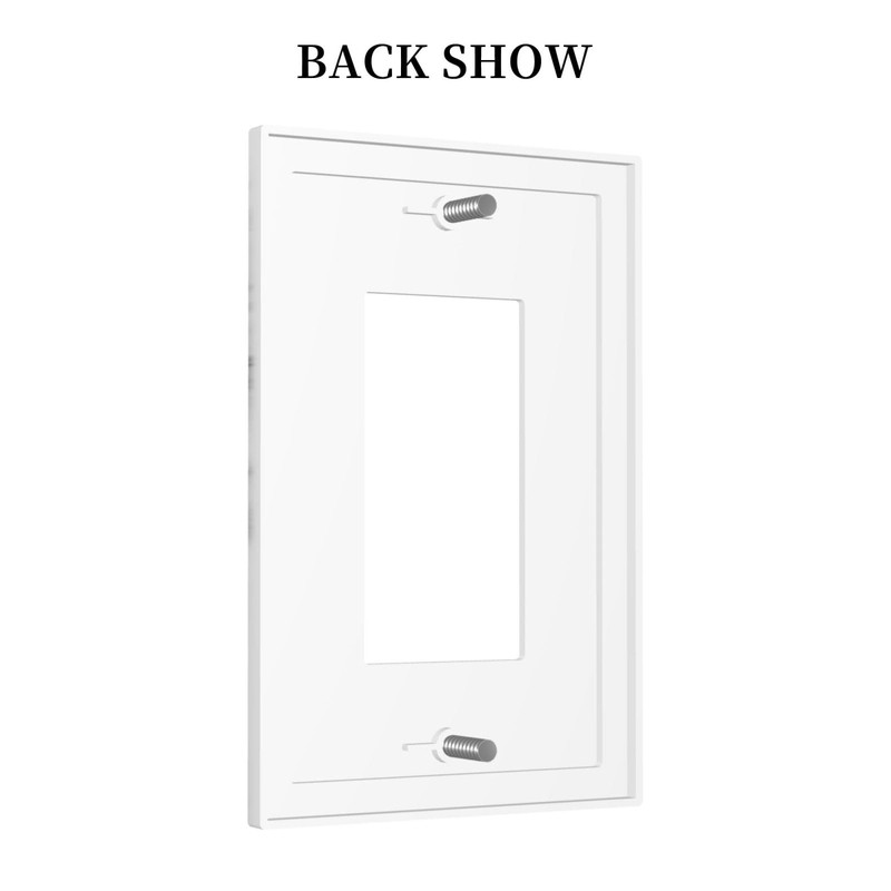 ybclf White Gray Marble 1 Gang Single Rocker Light Switch