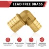 3-Pack EFIELD 3/4" Pex x 1" Pex Reducing Elbow Brass