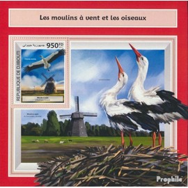 Djibouti miniature sheet 927 (complete. issue.) unmounted mint/never hinged ** MNH 2017 Windmills and Waterbirds (Stamps for collectors) Birds