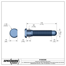 Wheel Stud for Grand National Hub, 5/8 Coarse Thread