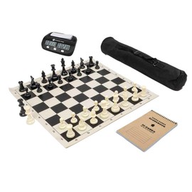 Wholesale Chess Basic Club Complete Chess Set with Scorebook and Clock (Black)
