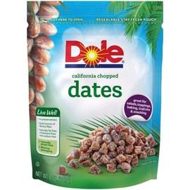 Dole California Dates 8 Ounce Fiber Rich Gluten Free Snack for Baking and Sna...