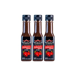 Mexico Lindo Habanero Tatemado Xxxtra Hot Sauce Display, 5 fl oz, Pack of 3