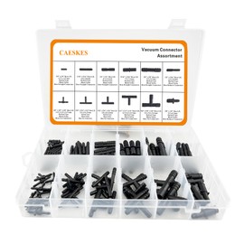 Vacuum Connector Assortment,Automotive Vacuum Tubing Connector Vacuum Tee Connector Assortment Kit,Black Nylon,12 Sizes
