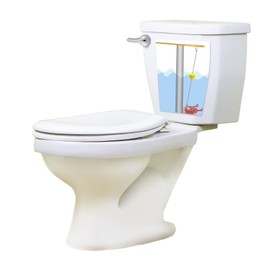 Honoson 4 Pcs Toilet Handle Replacement Kit Front Toilet Tank Flush Lever Replacement with Toilet Flapper Replacement and 2 Pcs Stainless Steel Chain(Red)