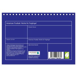 American Football. Nichts für Feiglinge! (Tischkalender 2026 DIN A5 quer), CALVENDO Monatskalender