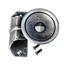 UHRIG Door Knob in Retro Look - Fixed Push Handle Button Press Made of Wrought Iron - Vintage Door Knob - Handle for Garden Gate, Entrance Door & Doors