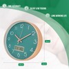 BAKBRAND Wall Clock with LCD Display Non-Ticking Silent Quartz Movement