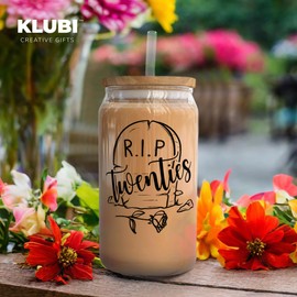 KLUBI 30th Birthday Gifts for Her Women - Rip 20s Birthday Decorations 30th Birthday Cup 16oz Rip Twenties 30 Year Old Birthday Gifts for Women Last Year In My 20s 30th Birthday Decorations for Her