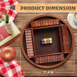 Shut The Box Dice Game,2-4 Player Family Wooden Board Table Math Games, 8 Dices Classics Tabletop Version Games for Classroom,Home,Party or Pub - Brown