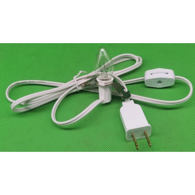 White Single Bulb Light Cord C7 Accessory Cord for Christmas