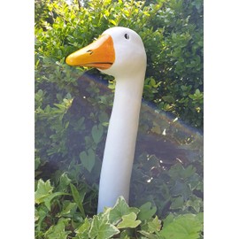 Fachhandel Plus Goose Neck Garden Stake Decorative Figure Garden Figure 35 cm High Funny Decoration