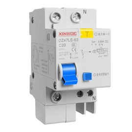 Aopin 1 Poles 20A 230V Miniature Circuit Breaker Low-Voltage DZ47-63 DIN Rail Mount, Residual Current Circuit Breaker Leakage Overload Short Circuit Protection Air Switch 1 Pcs